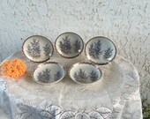Koransha 5 Plate Set Five Kozara 金彩 竹林 文 quot Gold Bamboo Grove Statement quot Dish Old Pattern Porcelain Sauce Bowl Namasu Meiji Period Arita Japan