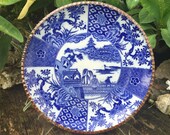 1800s Igezara Charger 区割 Kuwari 染付 Sometsuke Inbande Tojin-mon Chinese People Pine 花王 Kaou Pioen Peony Dish Porcelain Floral Plate Signed