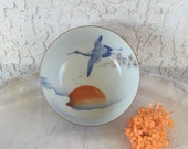 Koransha 菓子鉢 Kashibachi Dessert Bowl 丹頂鶴 quot Tanchouduru quot Red-Crowned Crane 金彩 竹林 文 quot Gold Bamboo Grove Statement quot 菓子器 Kashiki Dish Arita Japan