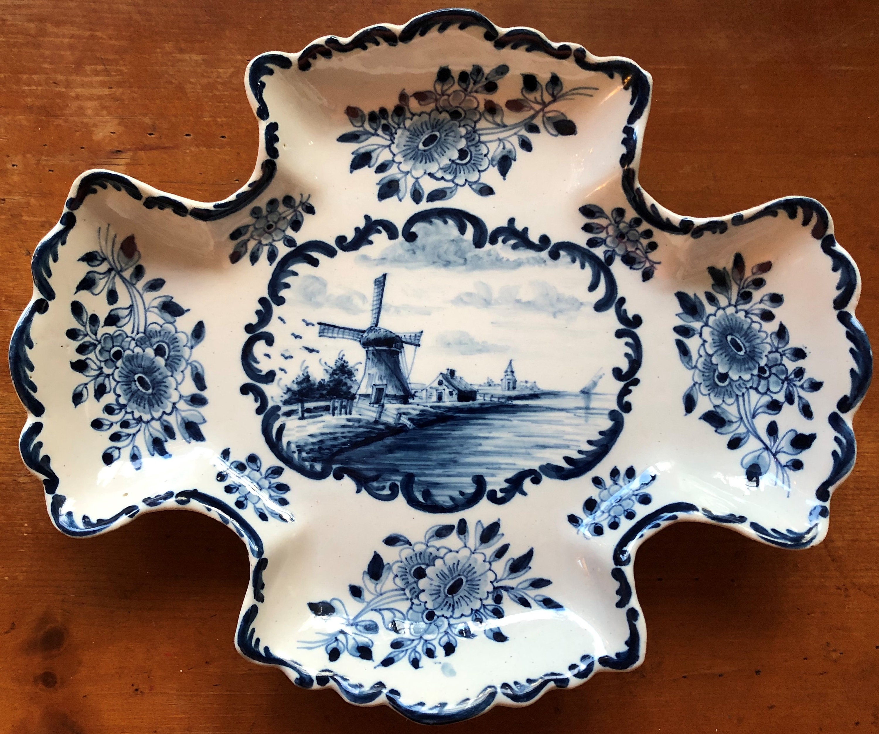  Tichelaar Makkum花器 LARGE! Makkum Tichelaar Delft Strainer Delfts Blauw Fruittest 花王