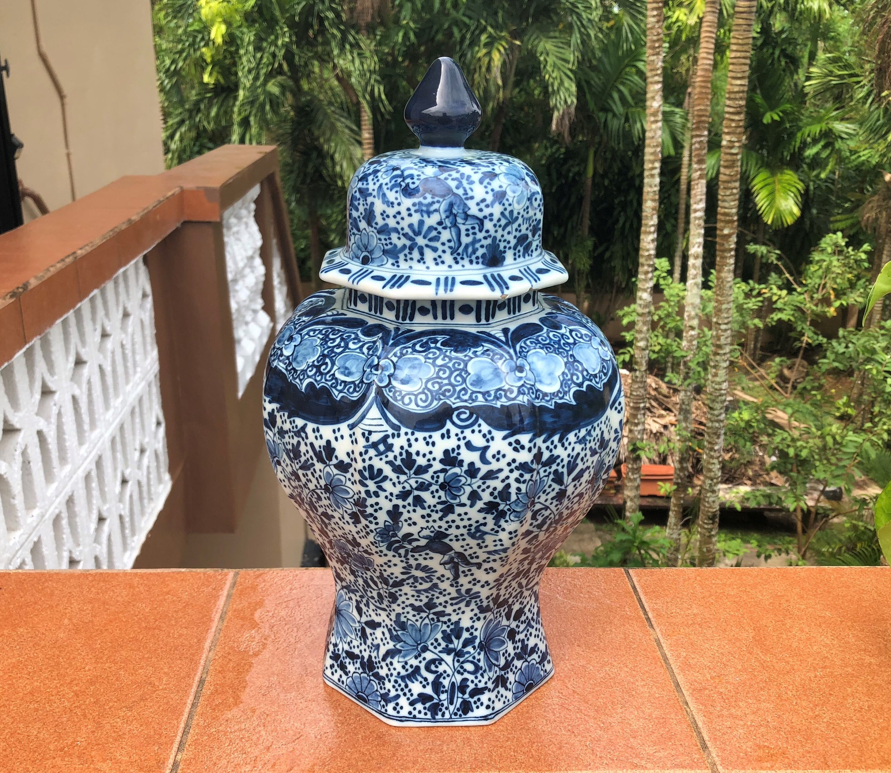 Makkum Tichelaar Delft Blue Large Ginger Jar Delfts Blauw Deksel