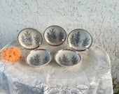 Koransha 5 Plate Set Five Kozara 金彩 竹林 文 quot Gold Bamboo Grove Statement quot Dish Old Pattern Porcelain Sauce Bowl Namasu Meiji Period Arita Japan