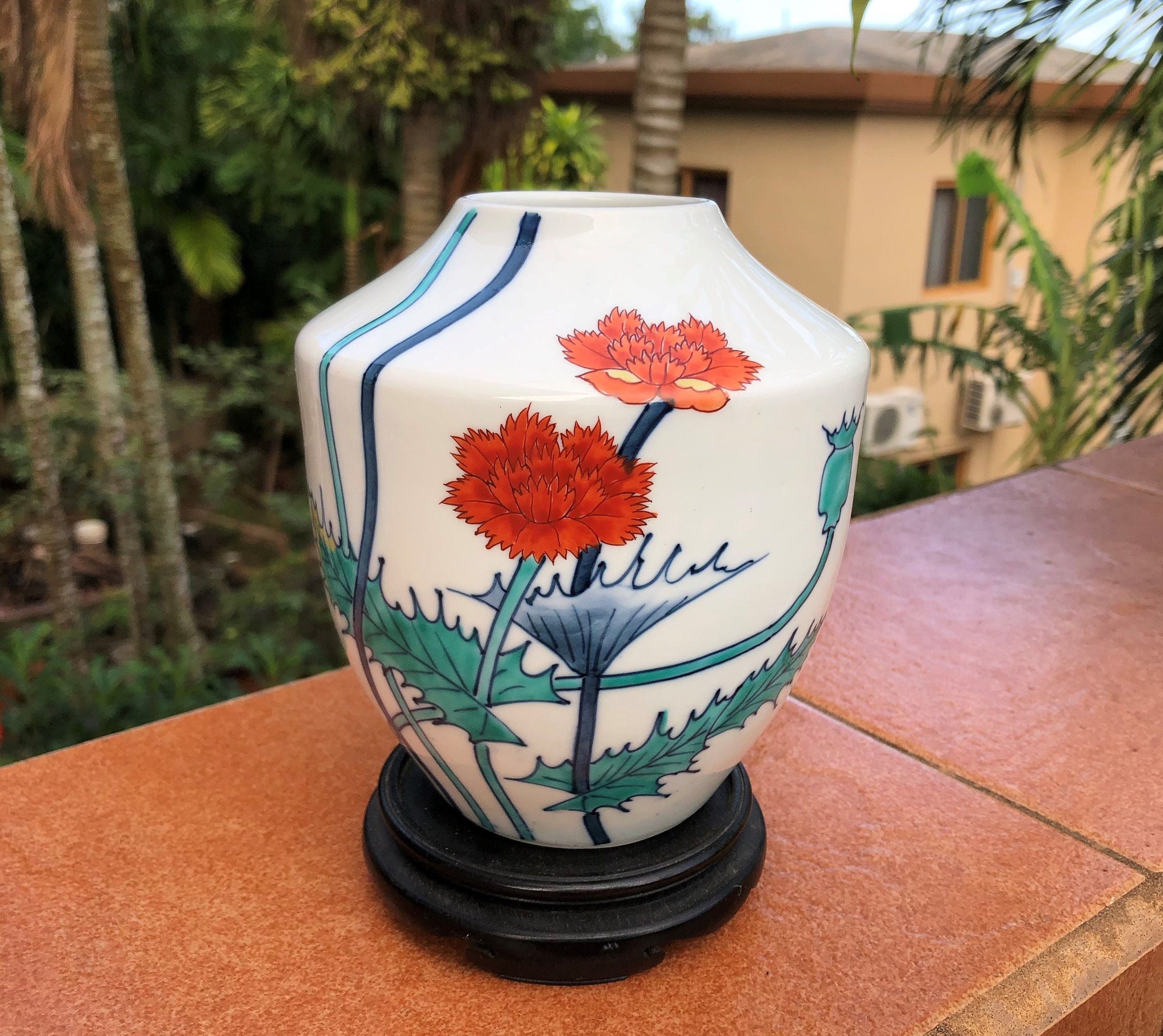 Imaemon Imaizumi Xiii 鍋島焼 Iro Nabeshima Vase カーネーション Kaneshon Etsy