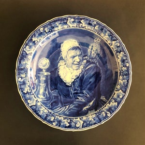 HUGE! Royal Delft 1949 Charger &quot;Mad Meg Silly Betty&quot; Large Delfts Blauw Bord naar Frans Hals Malle Babbe van Haarlem Plate Porceleyne Fles