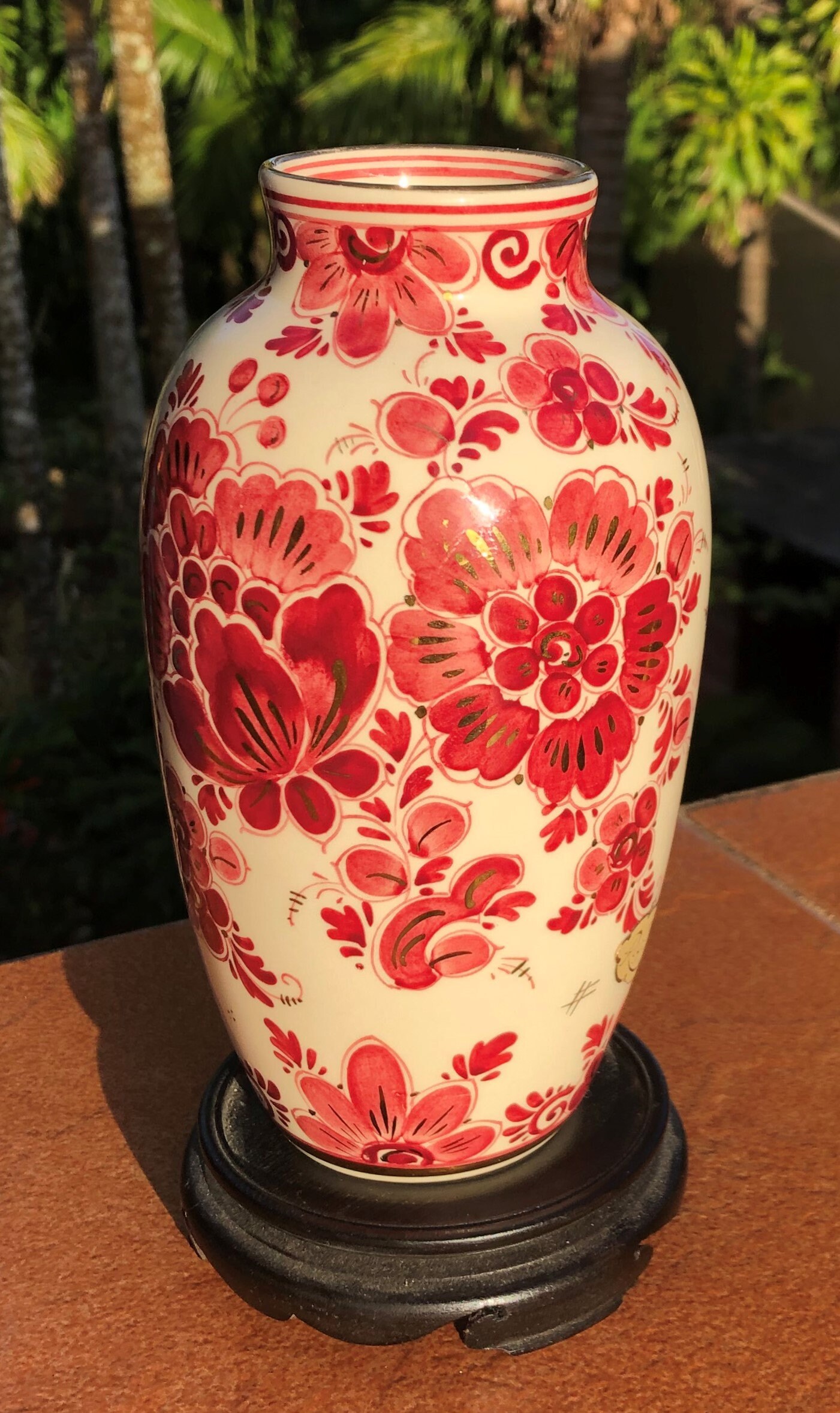 Regina Delft Red Vase #2 Delfts Rood Chinois Vaas 花王 Kaou Pioen