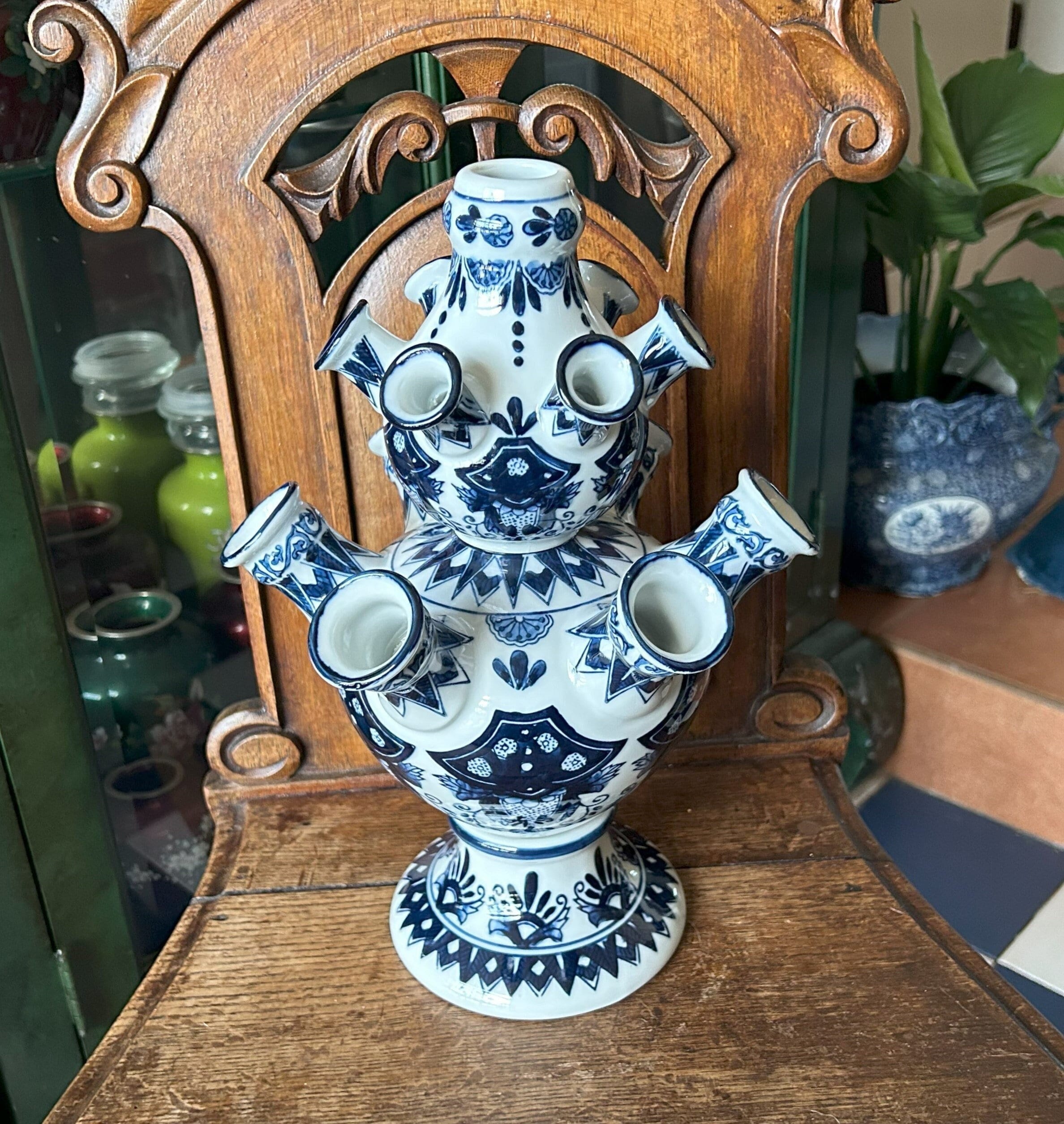 Delft Tulipiere 13 Neck Vase Delfts Blauw Tulpenvaas 鬱金香