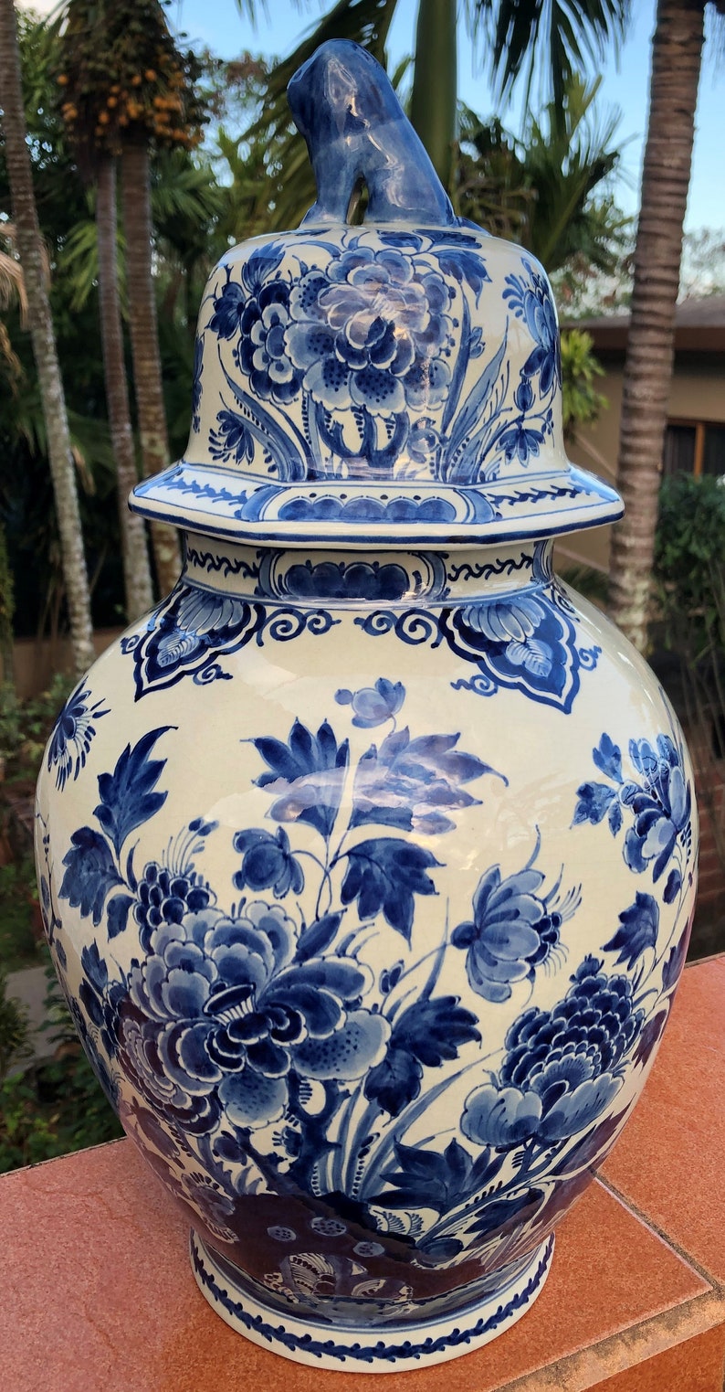 HUGE Royal Delft 1947 Large Ginger Jar Vase Delfts Blauw Etsy