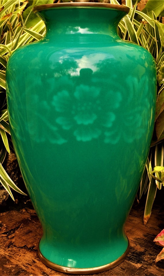 ANDO 有線七宝 Yusen Shippo Silver Wire Cloisonne Vase 鯉 Koi