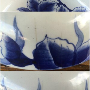 Ko-Imari Punch Bowl Large Sometsuke 鳳凰 Phoenix Bird & 桐 Kiri Paulownia Princess Tree Blossoms Porcelain Dish Edo Meiji Arita Japan *Free SH image 4
