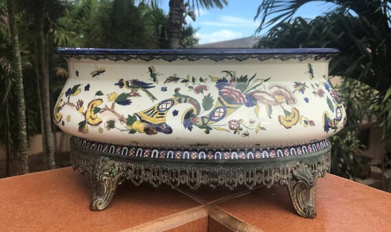 1700s Antique Faience Plate Corne D Abondance Et Oiseau Etsy