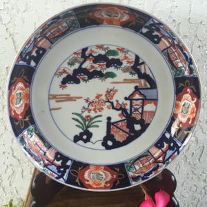 1800's TWO Plates #A Signed Dainippon Hizen Arita Aoki-sei 染付 Sometsuke 阿蘭陀海芋 Calla Lily Blossoms Dish Pair Floral Porcelain Wall Art Japan image 5