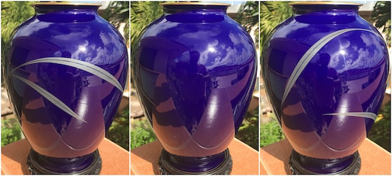 Koransha Cobalt Blue Vase Gold 春蘭 しゅんらん Shunran Noble