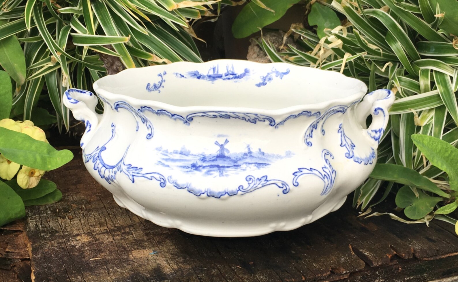 Ridgways Large Delft Tureen Delfts Blauw Soepterrine Molen Etsy