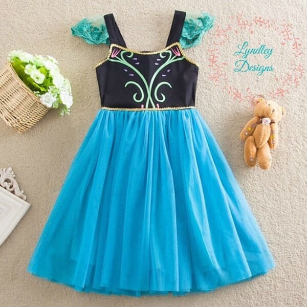 FREE SHIP Girls Frozen Anna Inspired Princess Tulle Dress, Costume