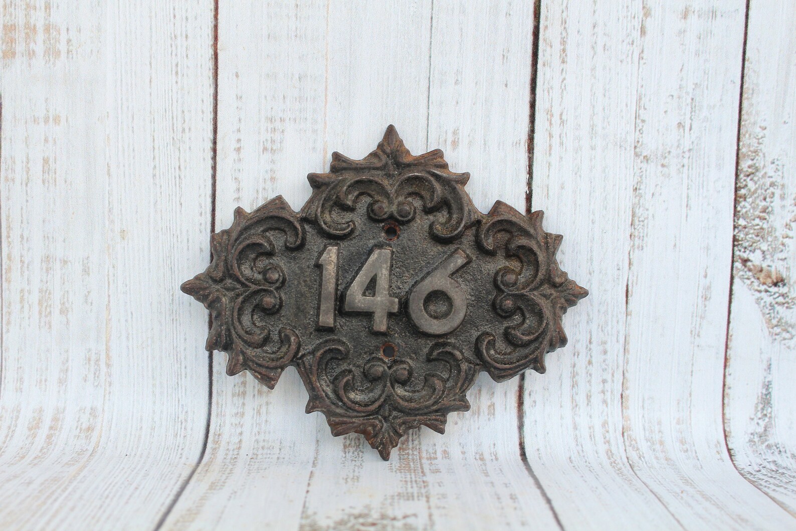 Vintage Metal Door Number Sign 146 Antique Sign Bronze Door Etsy