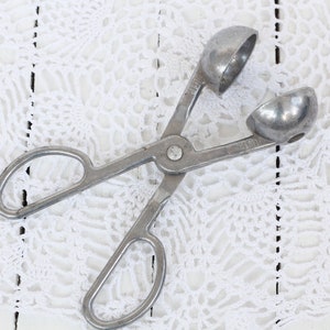 Tesoura de sorvete de alumínio soviética vintage, pinça para colher, almôndegas, bola de gelo, fabricante de bola de carne, sorvete de alumínio, colher velha de sorvete
