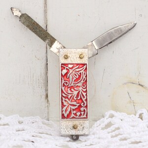 Vintage Manicure Penknife Knife Necklace Women's Knife Manicure Multi Tool Antique Pocket Knife Rare knife pendant Ladies penknife