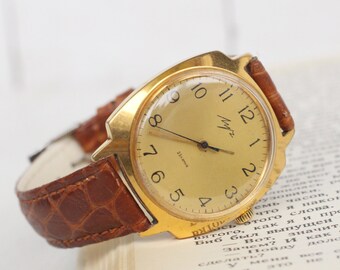 Vergoldete Vintage Herrenuhr russische Uhren retro Luch sowjetische Uhr Hipster Uhr Mechanische Uhr Uhr für Männer Geschenk für ihn