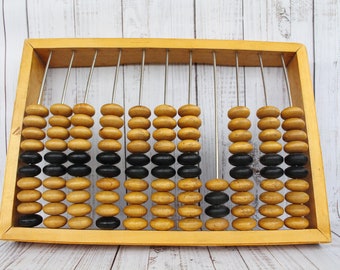 Vintage jkmibt soviet wooden abacus russian calculator wooden assistants to accountant vintage office decor primitive abacus wooden massager