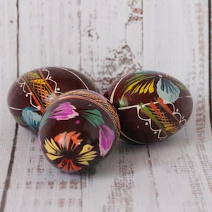 Vintage Easter eggs Ukrainian wood egg Ukrainian folk art Spring decor Easter egg ukraine Wood burning egg Easter table decor Hand painted16 image 1