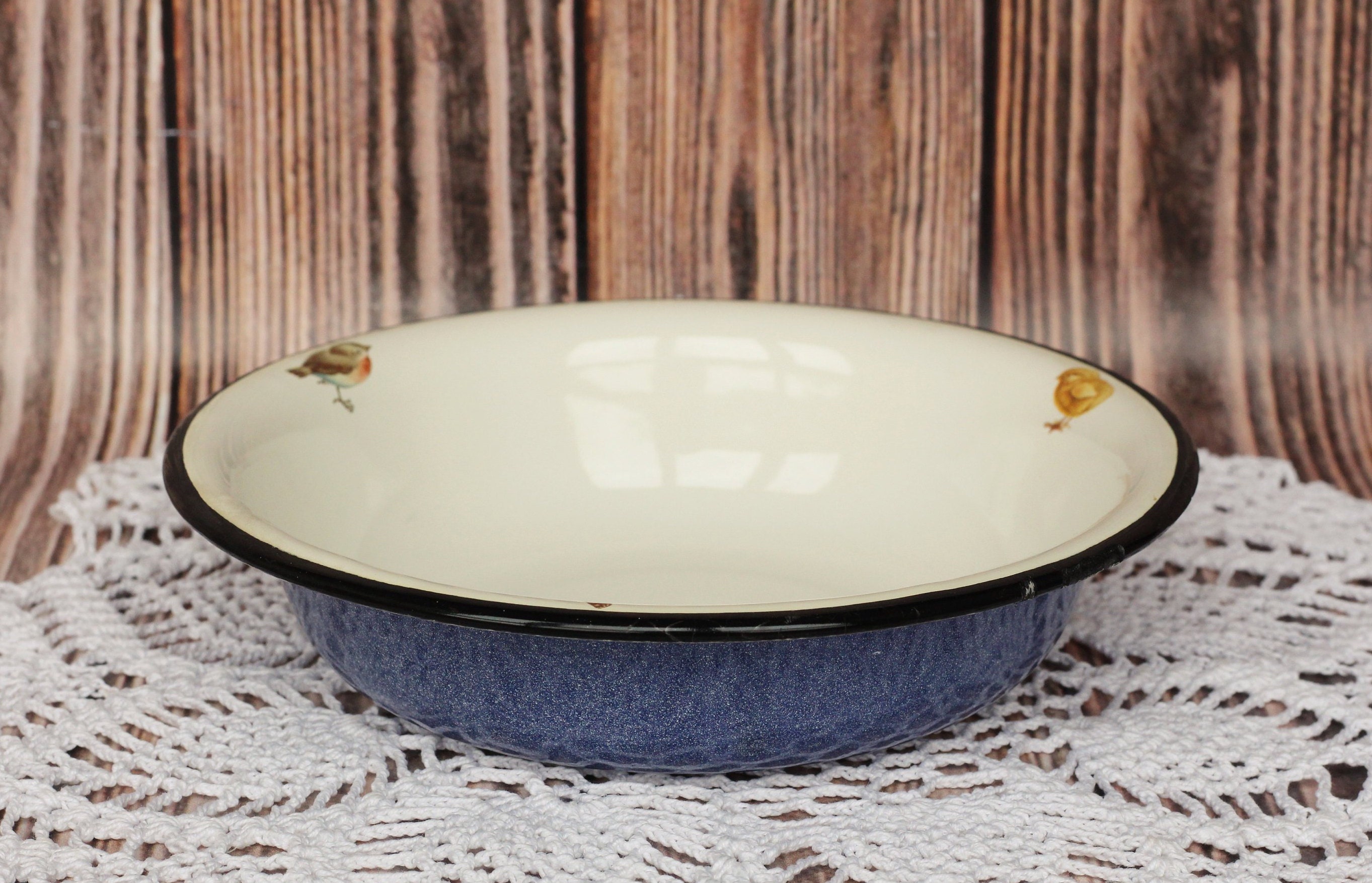 Vintage Blue Enamel Bowl Rustic Bowl Russian Plate Enamel Etsy