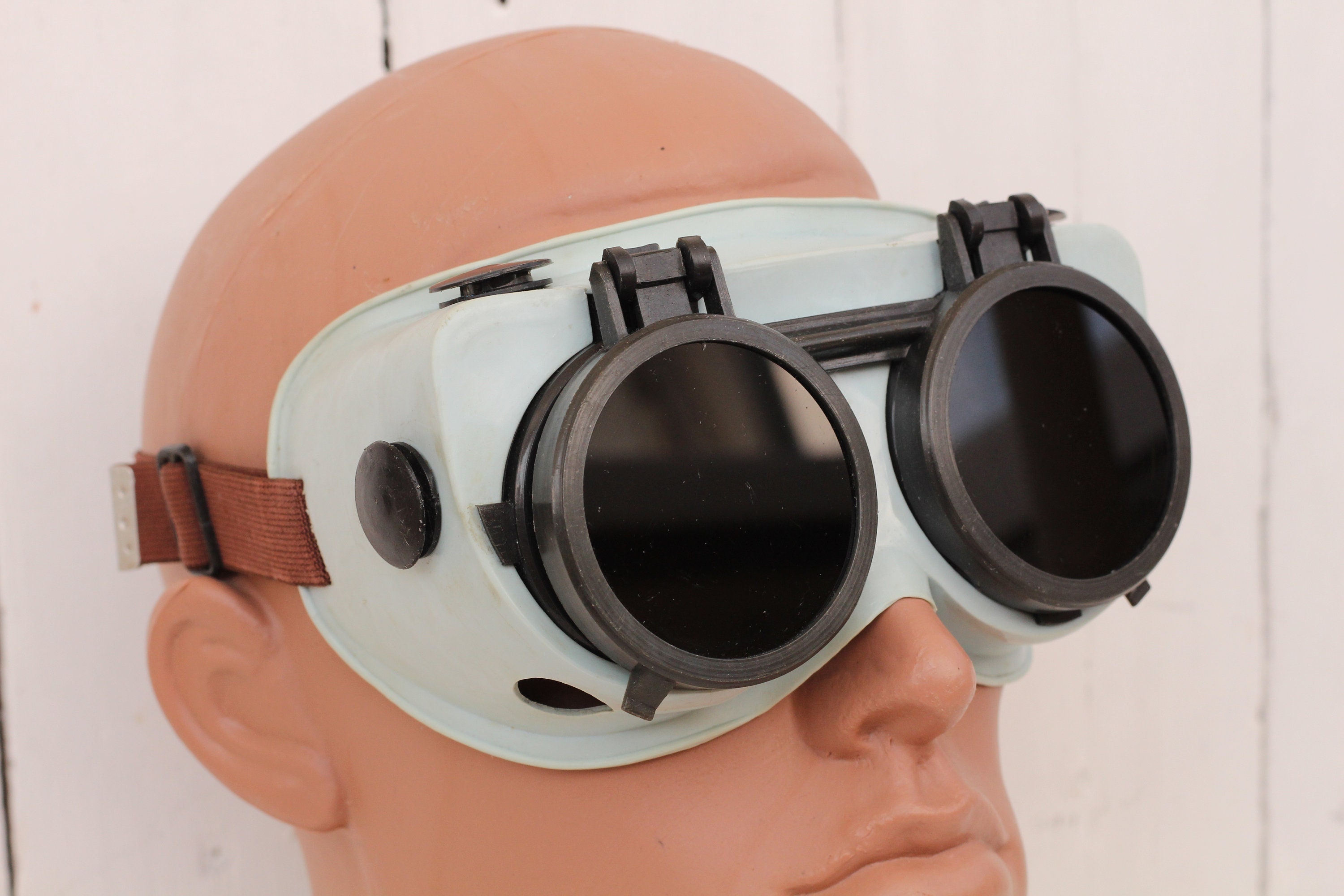 Vintage safety glasses Steampunk glasses Old welding supplies Etsy