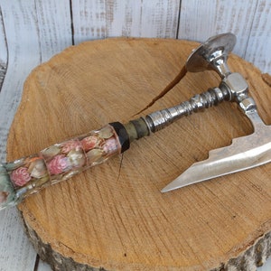 Vintage kitchen axe Handmade kitchen tool Prison art Meat hammer decor Vintage meat grinder Meat Cleaver Steak Plexiglas handle blade