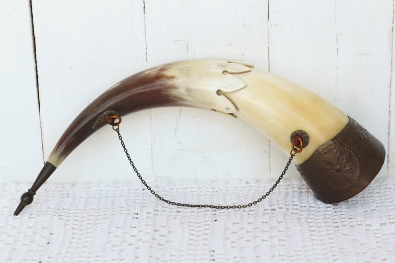 Vintage Soviet Viking Drinking Horn Wine Gift for men Bowl horn mug Rare wine horn Georgian horn Bowl for alcohol Gift for him image 8
