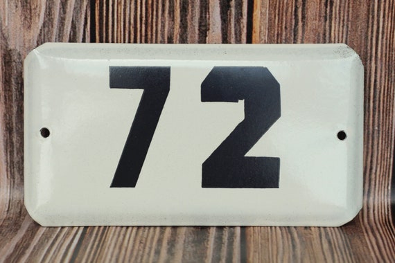 Vintage Door Number Sign 72 Antique Sign Street Apartment Address