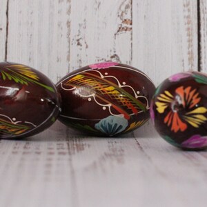 Vintage Easter eggs Ukrainian wood egg Ukrainian folk art Spring decor Easter egg ukraine Wood burning egg Easter table decor Hand painted16 image 4