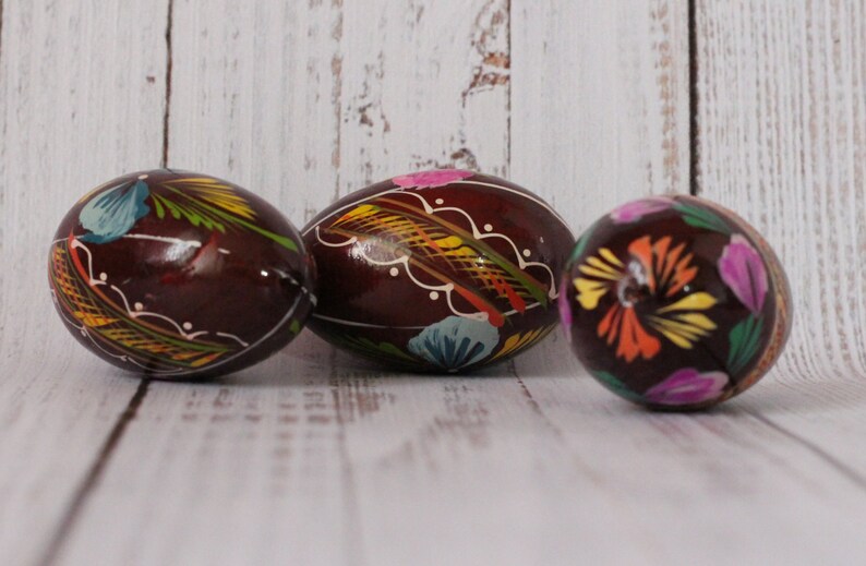 Vintage Easter eggs Ukrainian wood egg Ukrainian folk art Spring decor Easter egg ukraine Wood burning egg Easter table decor Hand painted16 image 4