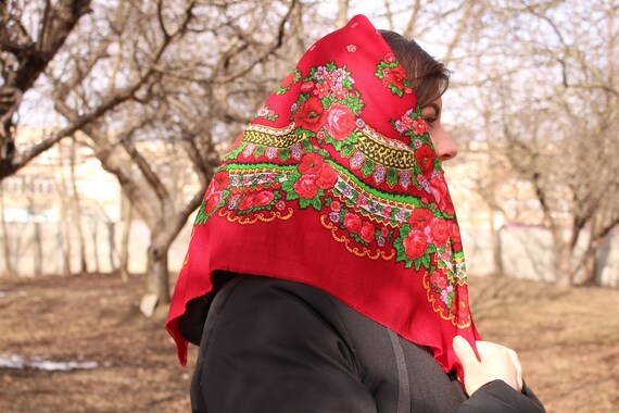 Ukrainian shawl Ukrainian style scarf Chale russe… - image 4