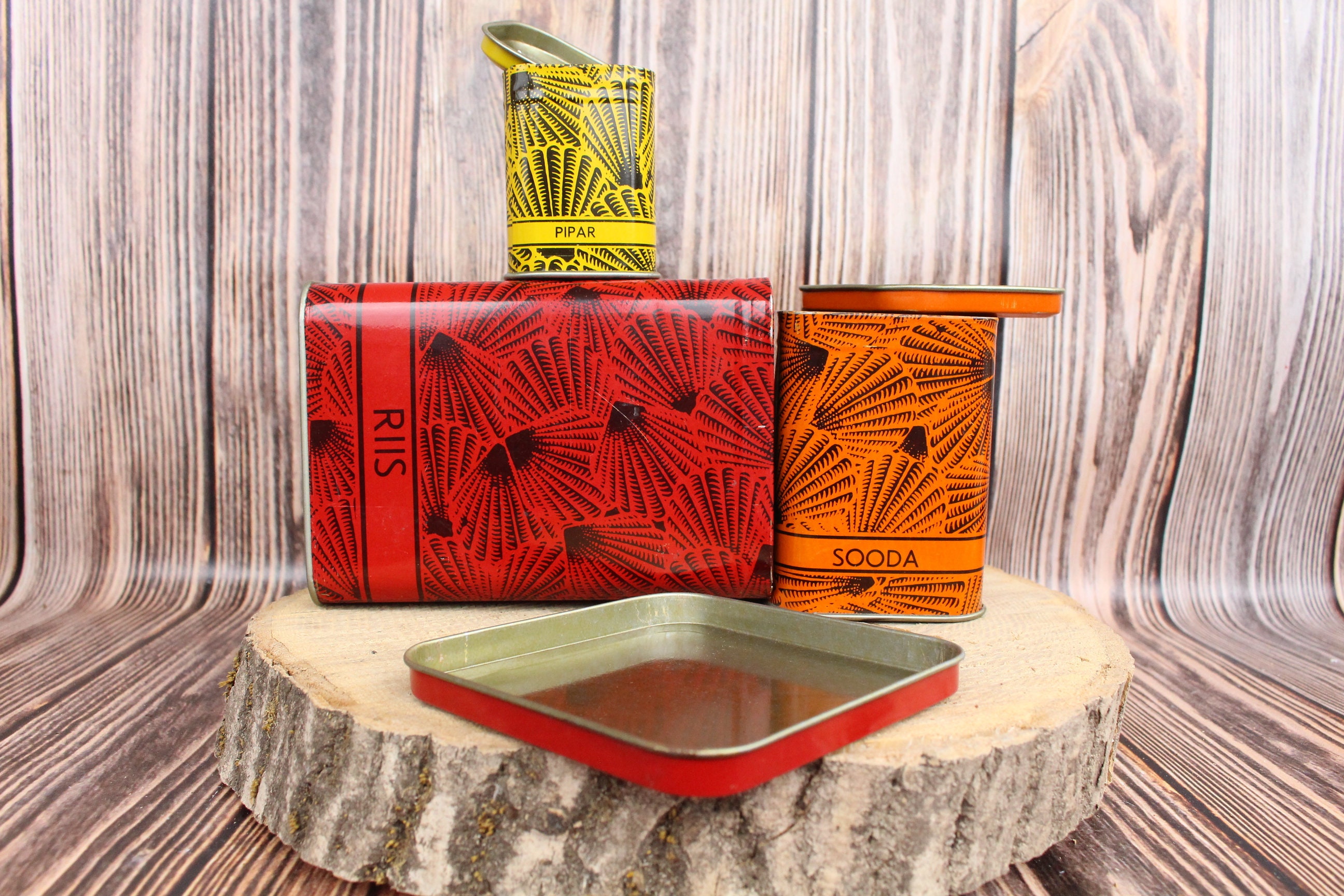 Set of 3 Vintage Tin Boxes Container Metal Food Box Tin Food Etsy