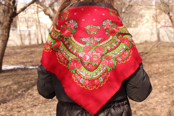 Ukrainian shawl Ukrainian style scarf Chale russe… - image 3