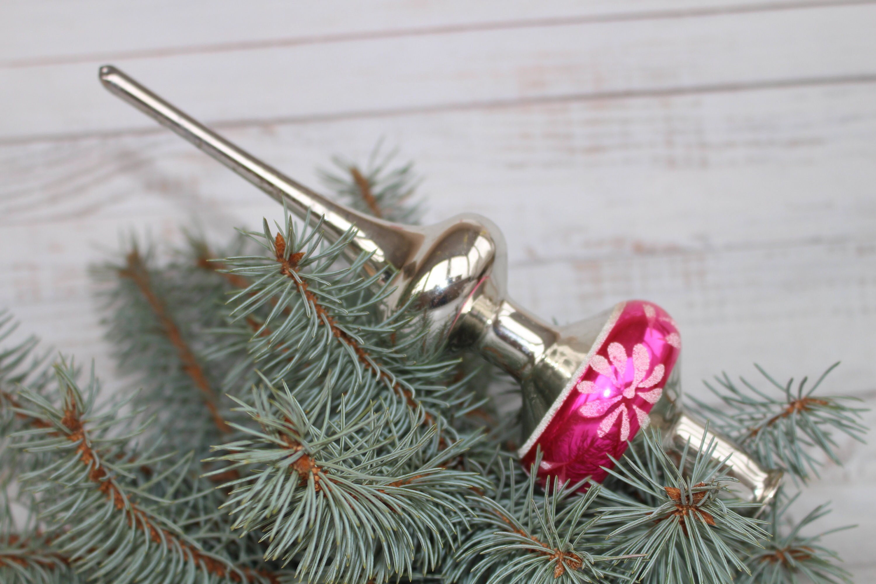 Vintage Christmas Topper Tree Decoration Treetop Glass Topper Etsy