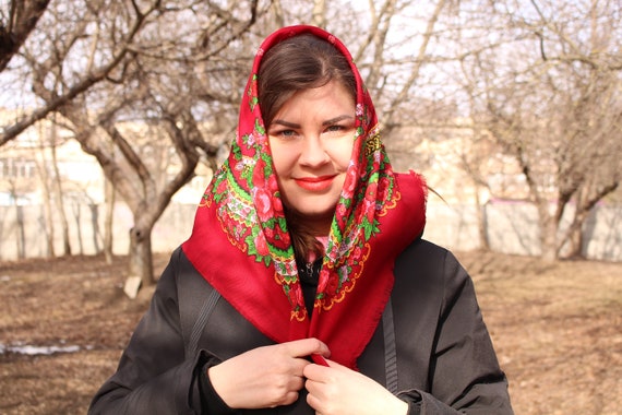 Ukrainian shawl Ukrainian style scarf Chale russe… - image 5