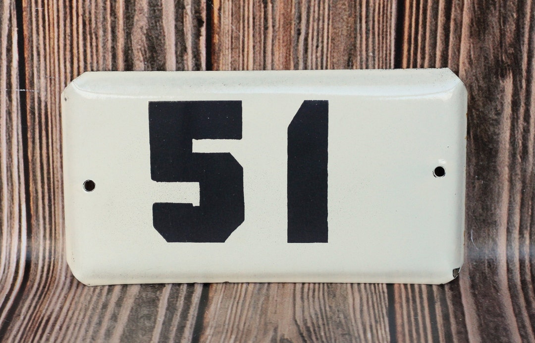 Vintage Enamel Door Number Sign Enamel Address Plate Metal Door Signs ...