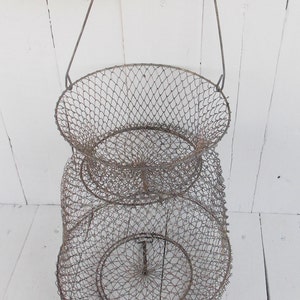Metallkorb Fischkorb Roter Drahtkorb Metalltasche Sowjetunion Wohnkultur Vintage Korb Fischer Werkzeug Angelausrüstung Antiker Korb