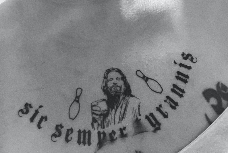 SIC SEMPER TYRANNIS Big Lebowski Temporary Tattoo Gothic Etsy