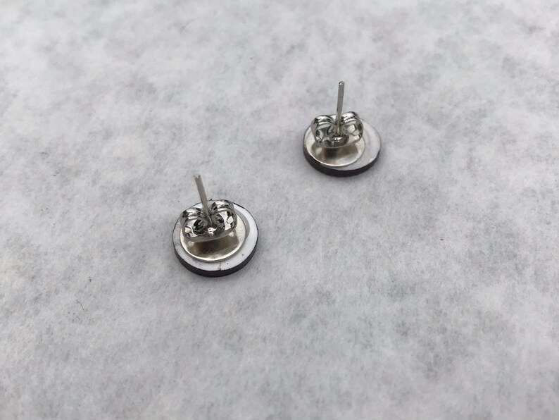 Black and White Geometric Stud Earrings