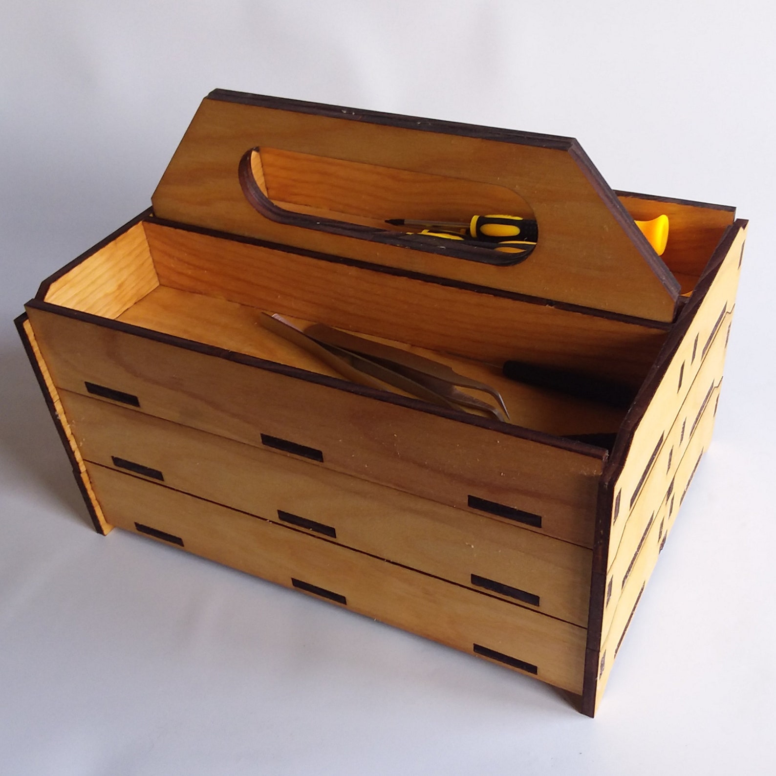 Toolbox Laser Pattern With Stackable Trays - Etsy