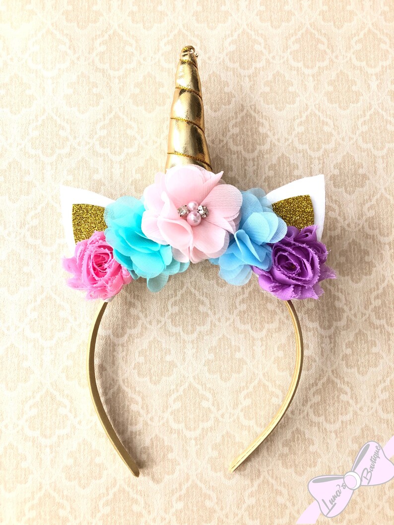 Unicorn Headband Unicorn Gold Headband Unicorn Pink Headband Unicorn Girls Unicorn Party Unicorn Horn Birthday Unicorn Headband image 2