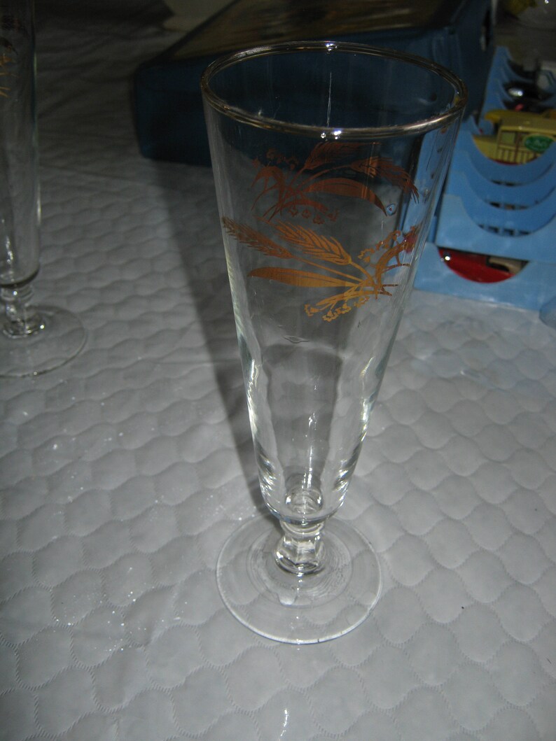 Gold Sheaf of Wheat 3 three Heavy Crystal Fluted 8 1/2 Etsy