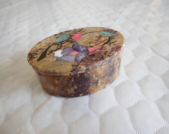 The Mole Hole Jacksonville, Florida Oval Marble Trinket Keepsake Box 3 X 2 1/4"