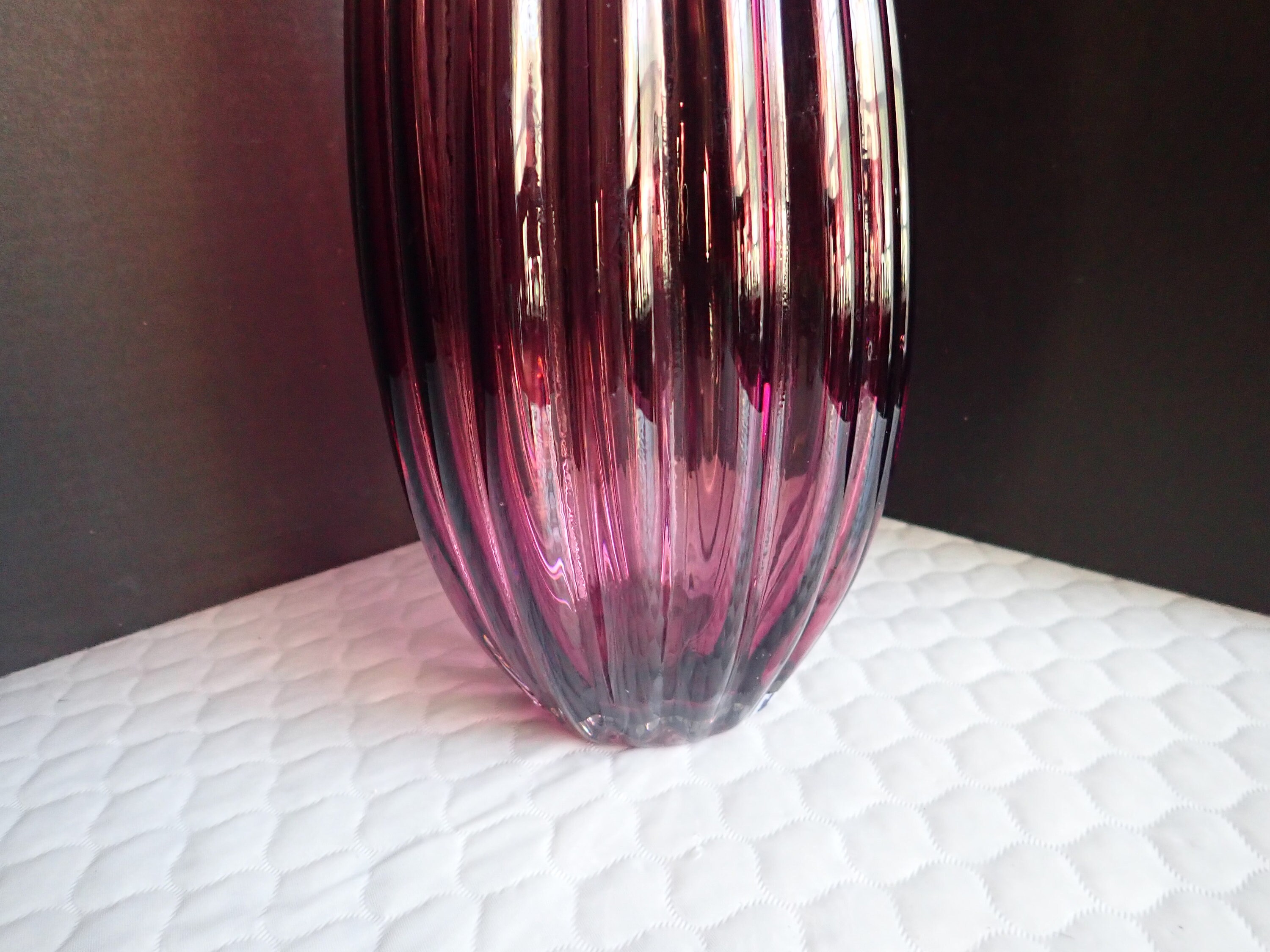 West Elm Amethyst 15 in Rippled Glass Floor Vase 1 in Opening Etsy 日本