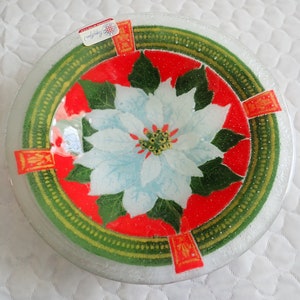 Peggy Karr Handmade in the USA 8 1/2&quot; Bowl White Poinsettia Design