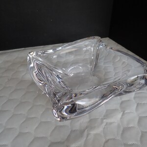 Heavy Clear Glass 5&quot; X 5&quot; Deco Ashtray / Candy Dish
