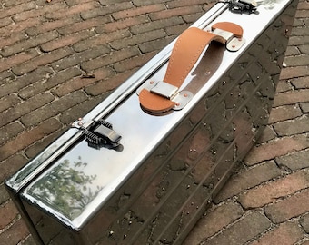 Vintage aluminium suitcase aviation trunk