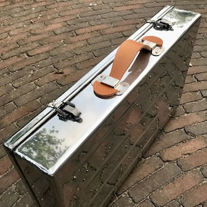 Vintage aluminium suitcase aviation trunk