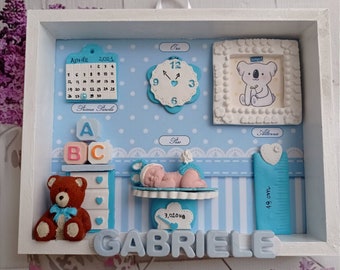 Picture newborn / quadretto nascita / benvenuto piccolino / fiocco nascita / pink baby / light blue baby